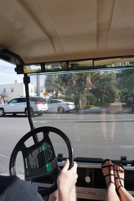 Driving in the cart on BG! <3